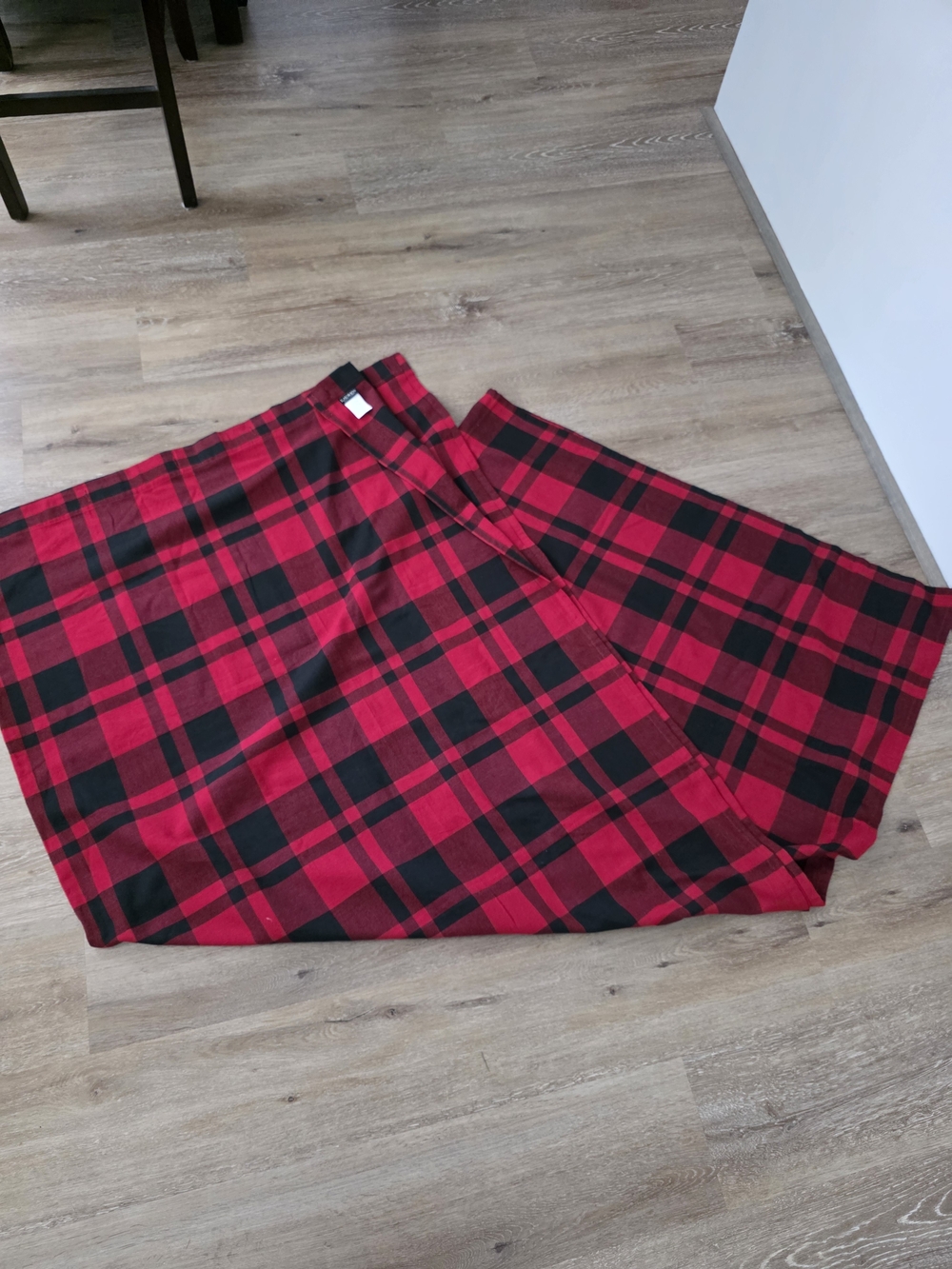 Lauren Ralph Lauren Red and Black Plaid Fabric Shower Curtain